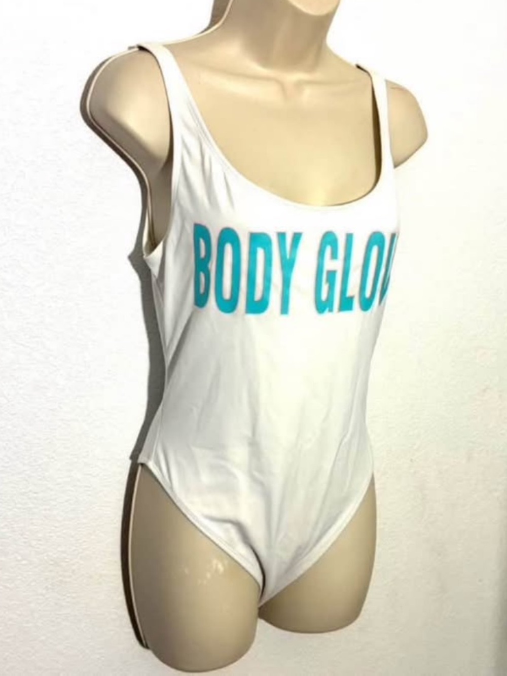 Body Glove White Scoop-Back Tank One-Piece Size Large